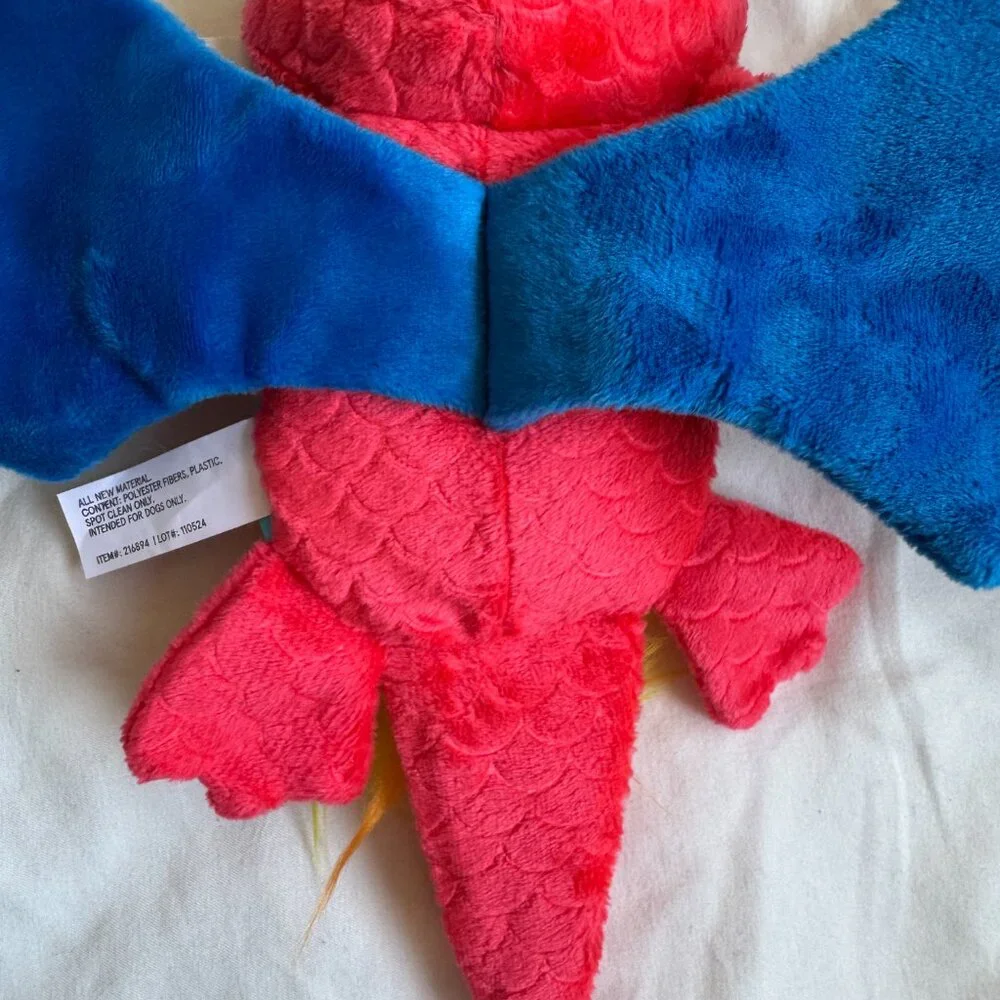 NWT Bark Box WETBEARD THE DRAGON Plush Dog Toy, Blue + Red, Large (50+ lbs)